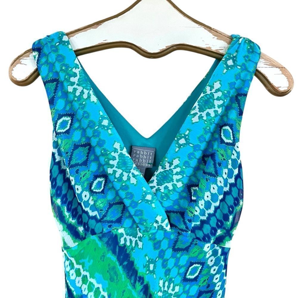 Rabbit Rabbit Rabbit Ikat Print Asymetrical Dress - Picture 3 of 9